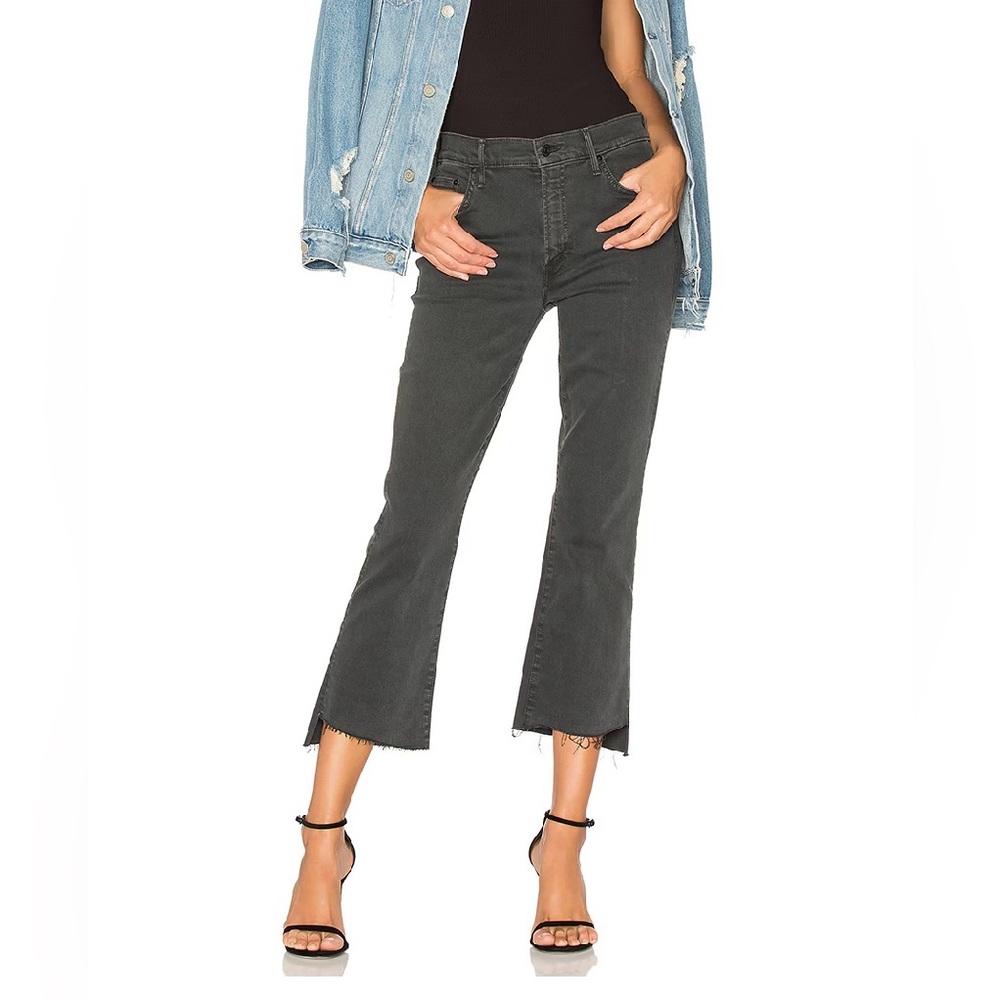 MOTHER The Insider Crop Step Fray in Faded Black size 26